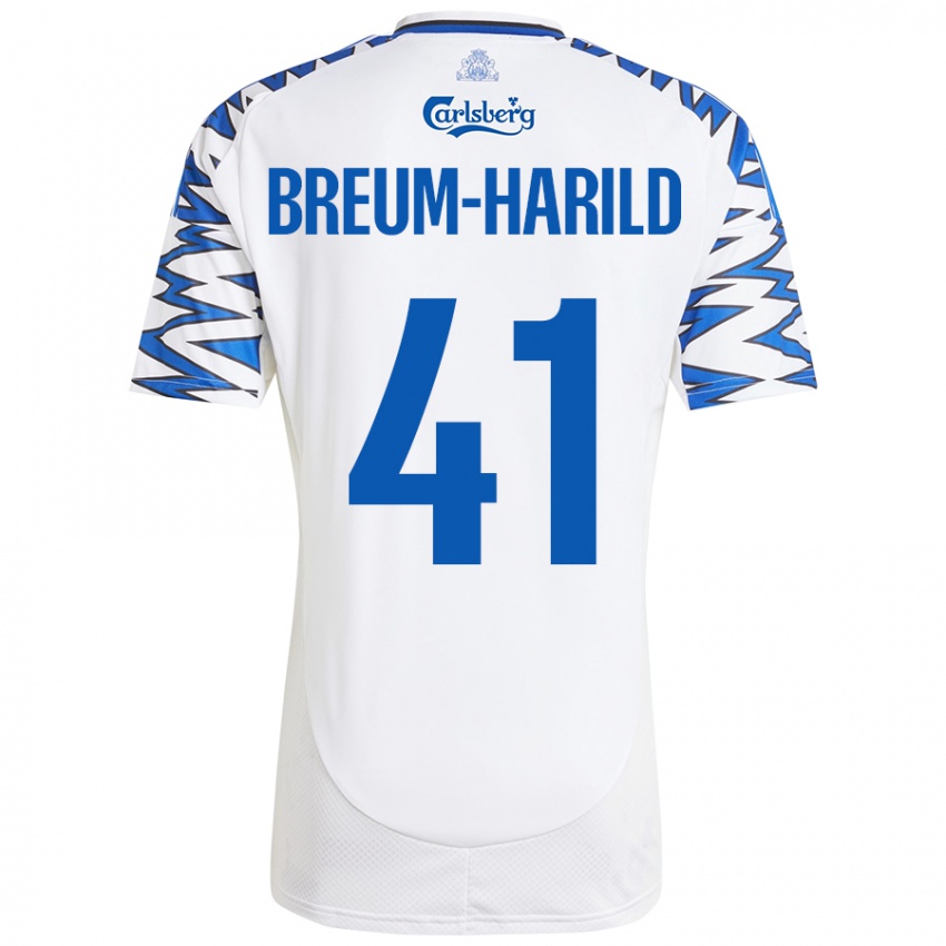 Kinderen Tobias Breum-Harild #41 Wit Hemelsblauw Thuisshirt Thuistenue 2024/25 T-Shirt