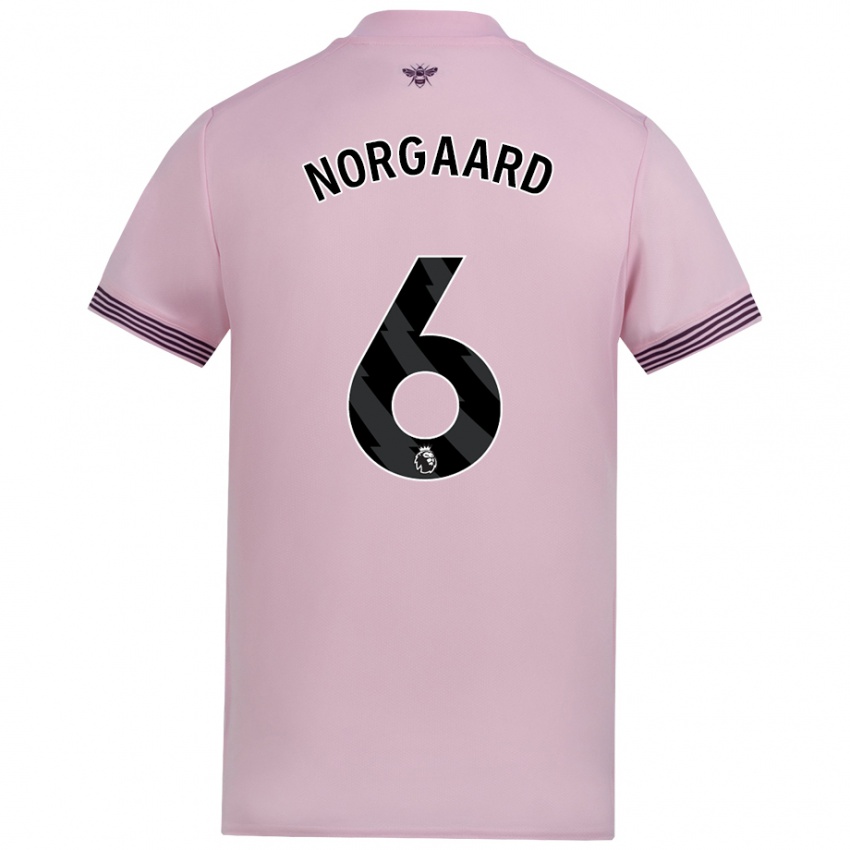 Kinderen Christian Nørgaard #6 Roze Uitshirt Uittenue 2024/25 T-Shirt