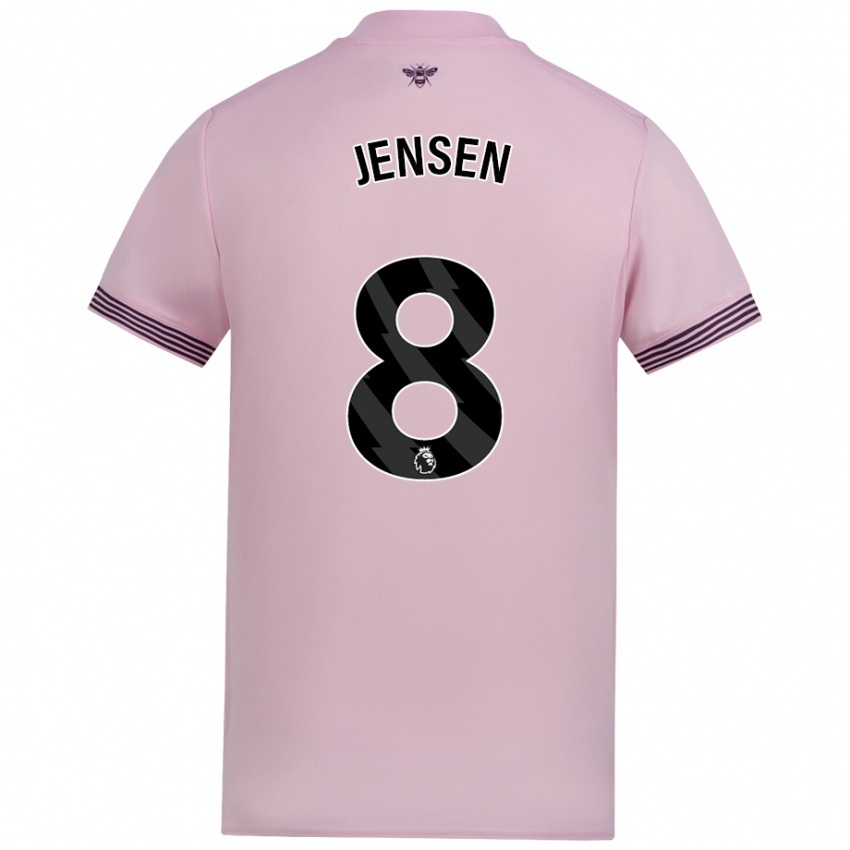 Kinderen Mathias Jensen #8 Roze Uitshirt Uittenue 2024/25 T-Shirt