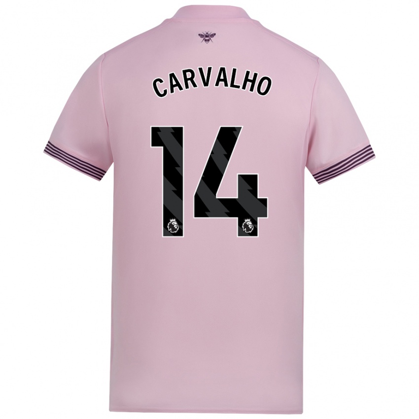 Kinderen Fabio Carvalho #14 Roze Uitshirt Uittenue 2024/25 T-Shirt