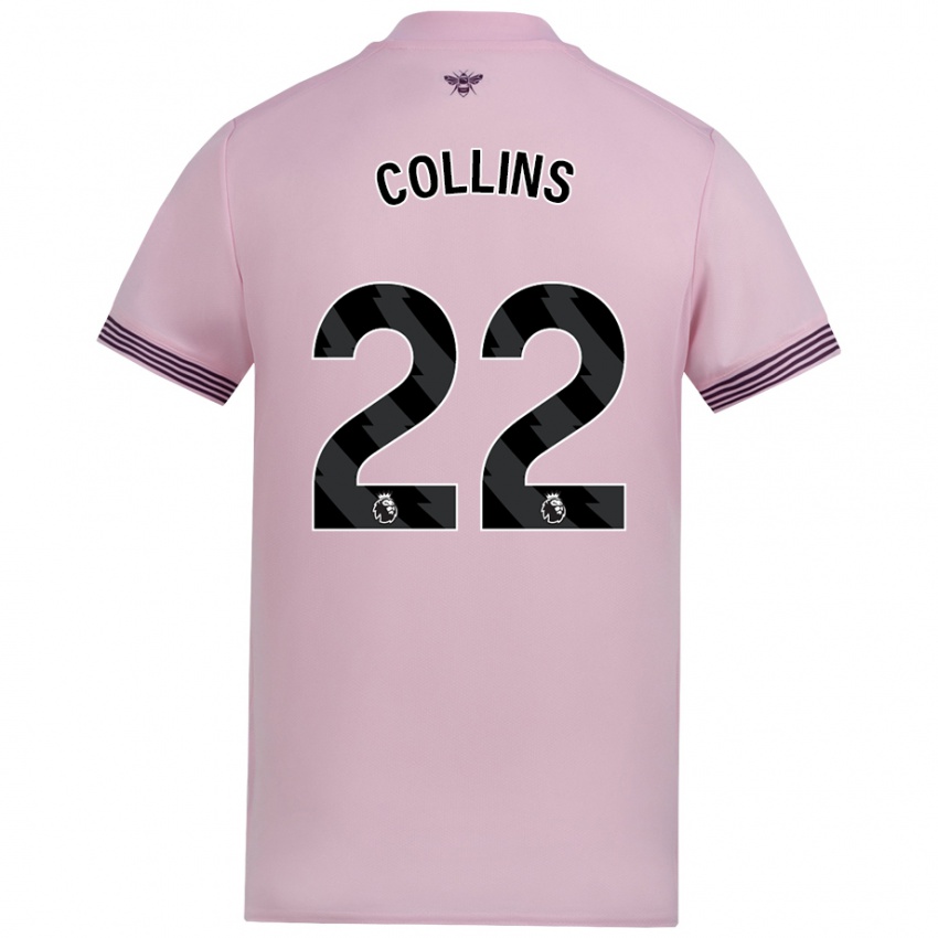 Kinderen Nathan Collins #22 Roze Uitshirt Uittenue 2024/25 T-Shirt