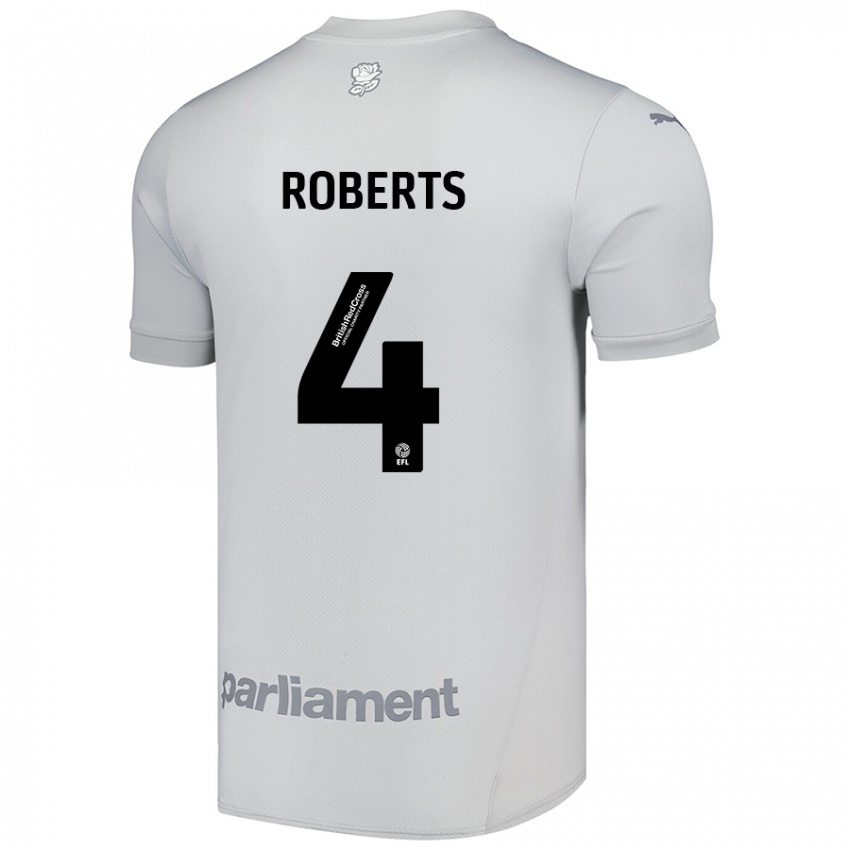 Kinderen Marc Roberts #4 Zilvergrijs Uitshirt Uittenue 2024/25 T-Shirt