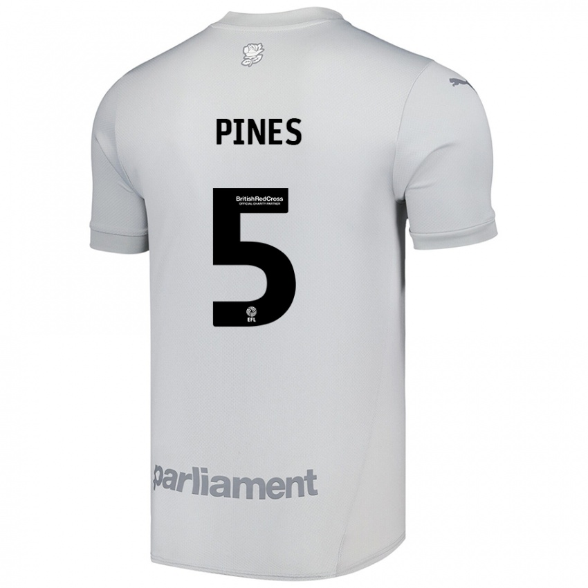 Kinderen Donovan Pines #5 Zilvergrijs Uitshirt Uittenue 2024/25 T-Shirt