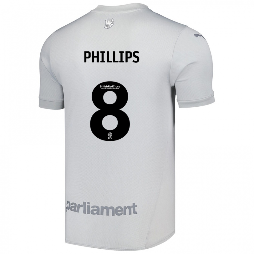 Kinderen Adam Phillips #8 Zilvergrijs Uitshirt Uittenue 2024/25 T-Shirt