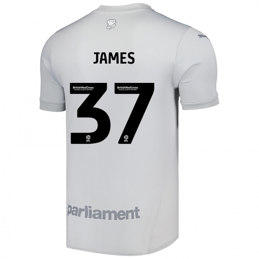 Kinderen Nathan James #37 Zilvergrijs Uitshirt Uittenue 2024/25 T-Shirt