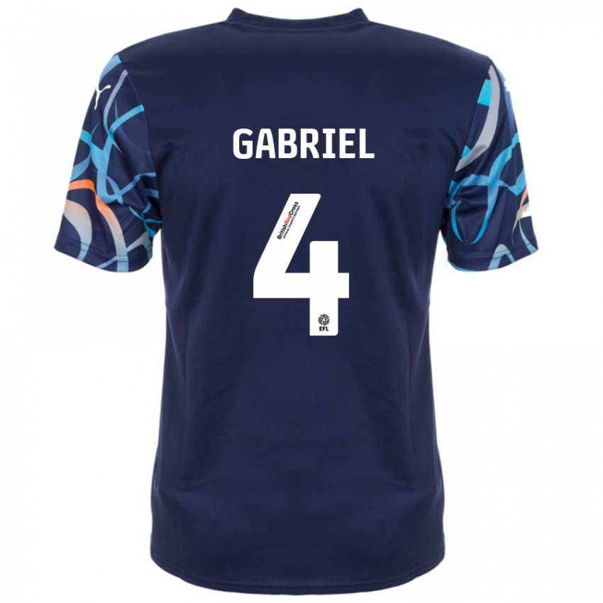 Kinderen Jordan Lawrence-Gabriel #4 Marineblauw Uitshirt Uittenue 2024/25 T-Shirt