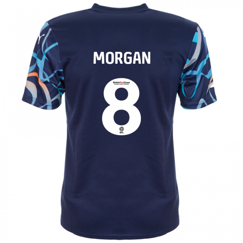 Kinderen Albie Morgan #8 Marineblauw Uitshirt Uittenue 2024/25 T-Shirt