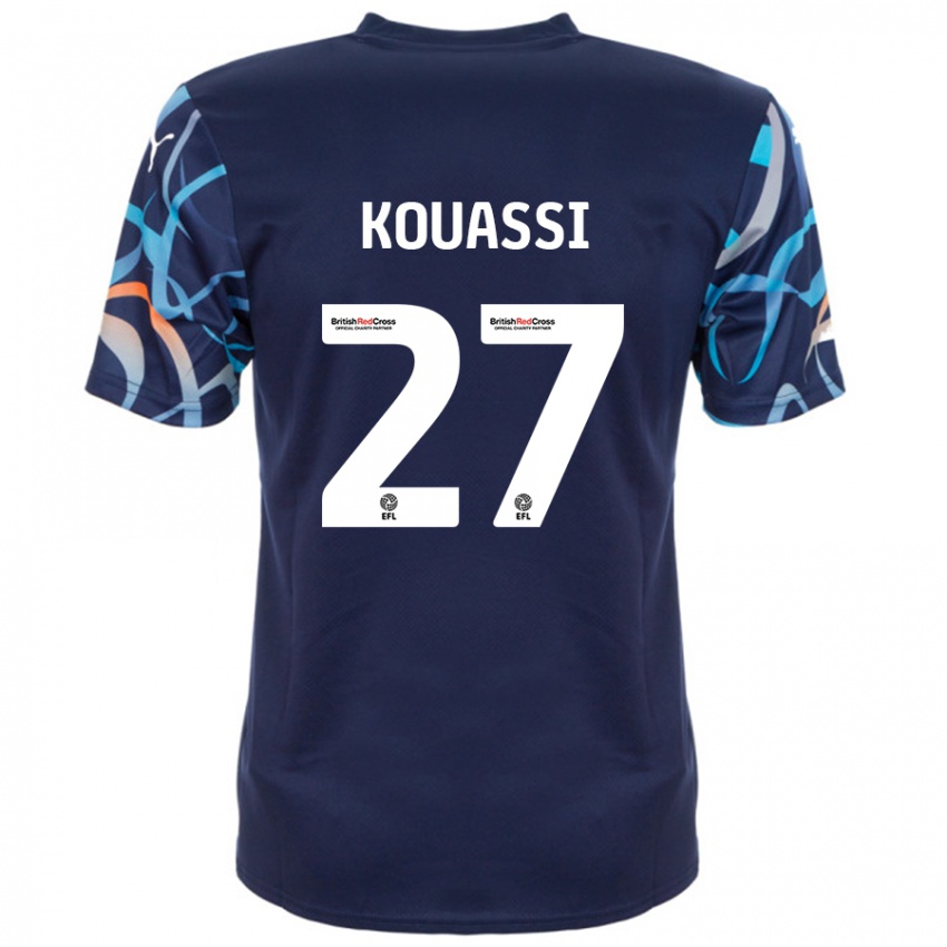 Kinderen Kylian Kouassi #27 Marineblauw Uitshirt Uittenue 2024/25 T-Shirt