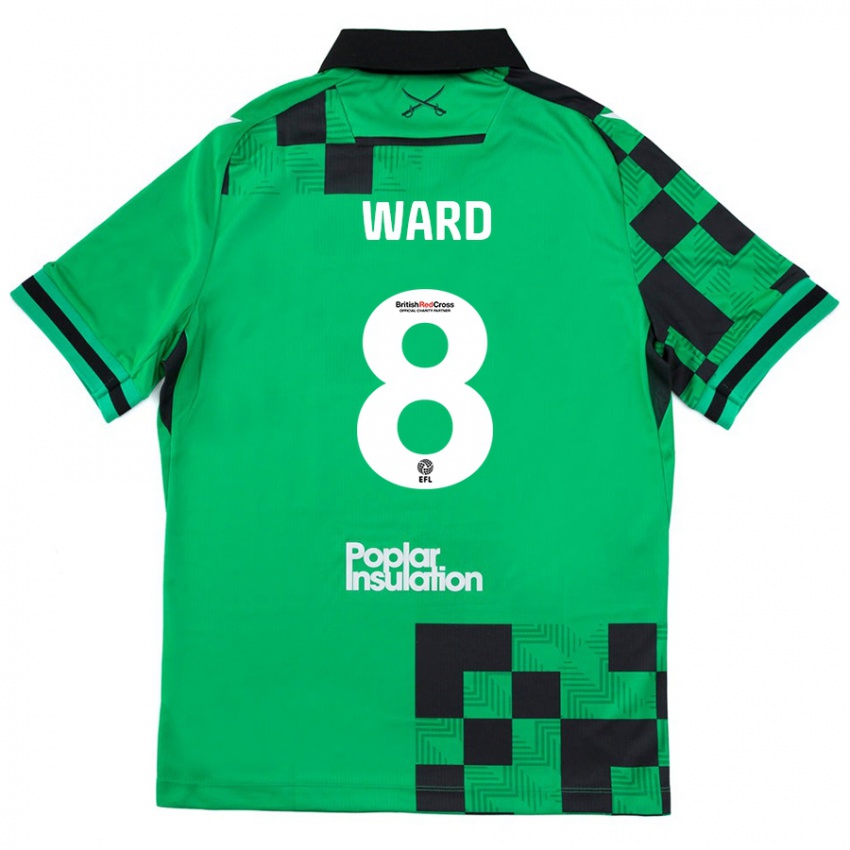 Kinderen Grant Ward #8 Groen Zwart Uitshirt Uittenue 2024/25 T-Shirt