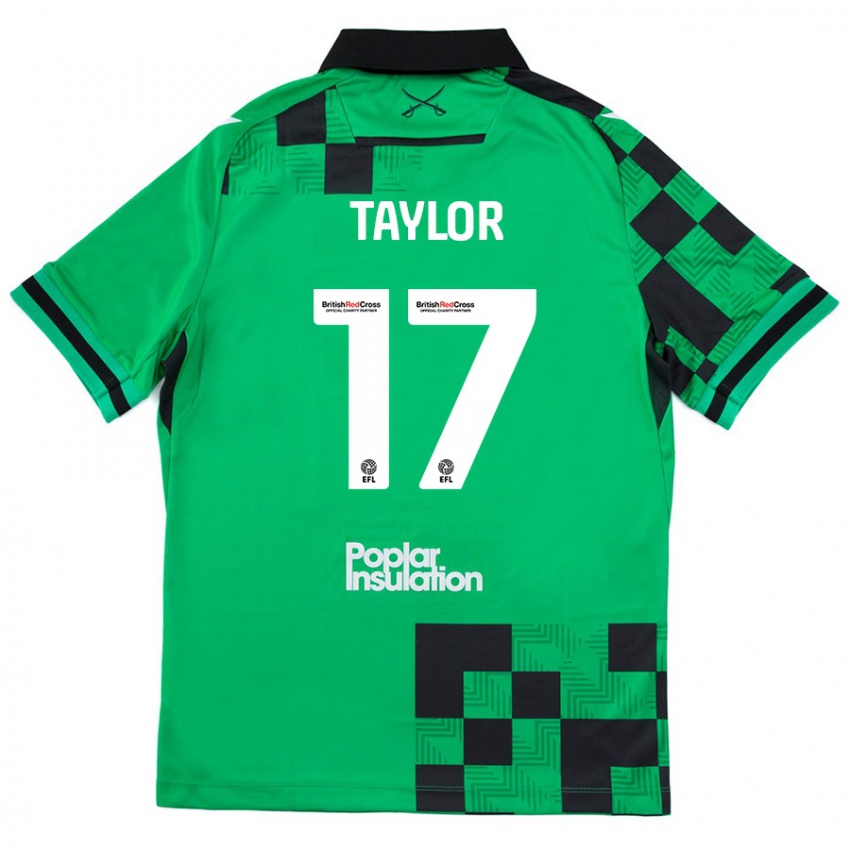 Kinderen Connor Taylor #17 Groen Zwart Uitshirt Uittenue 2024/25 T-Shirt