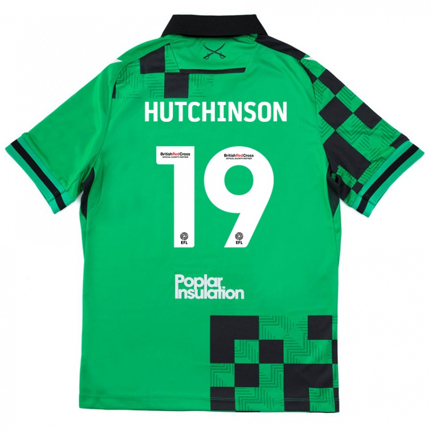 Kinderen Isaac Hutchinson #19 Groen Zwart Uitshirt Uittenue 2024/25 T-Shirt