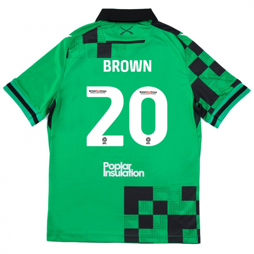 Kinderen Jevani Brown #20 Groen Zwart Uitshirt Uittenue 2024/25 T-Shirt