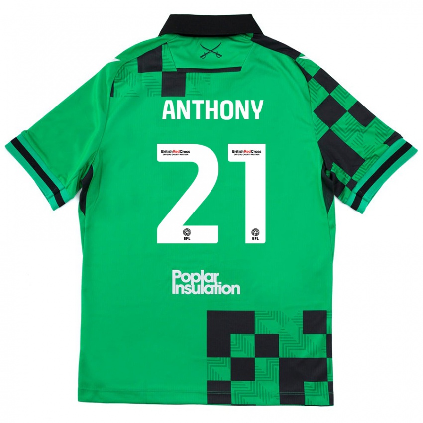 Kinderen Micah Anthony #21 Groen Zwart Uitshirt Uittenue 2024/25 T-Shirt