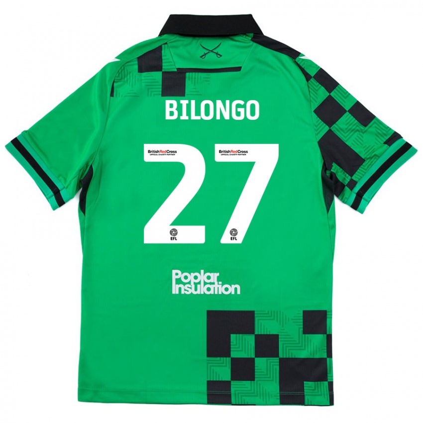 Kinderen Bryant Bilongo #27 Groen Zwart Uitshirt Uittenue 2024/25 T-Shirt