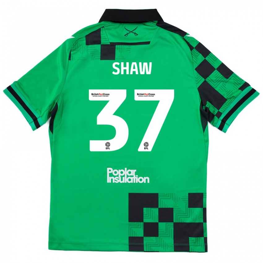 Kinderen Kofi Shaw #37 Groen Zwart Uitshirt Uittenue 2024/25 T-Shirt