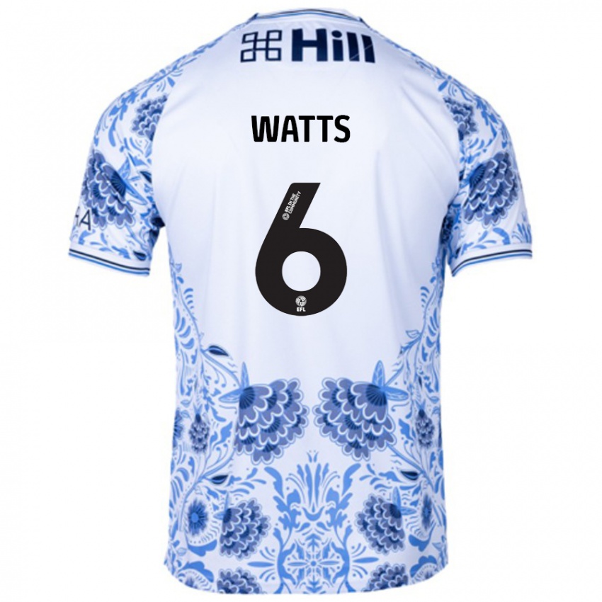 Kinderen Kell Watts #6 Wit Blauw Uitshirt Uittenue 2024/25 T-Shirt