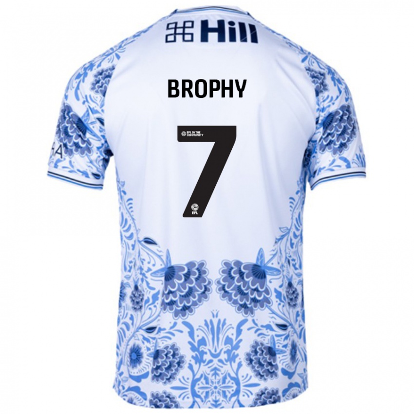 Kinderen James Brophy #7 Wit Blauw Uitshirt Uittenue 2024/25 T-Shirt