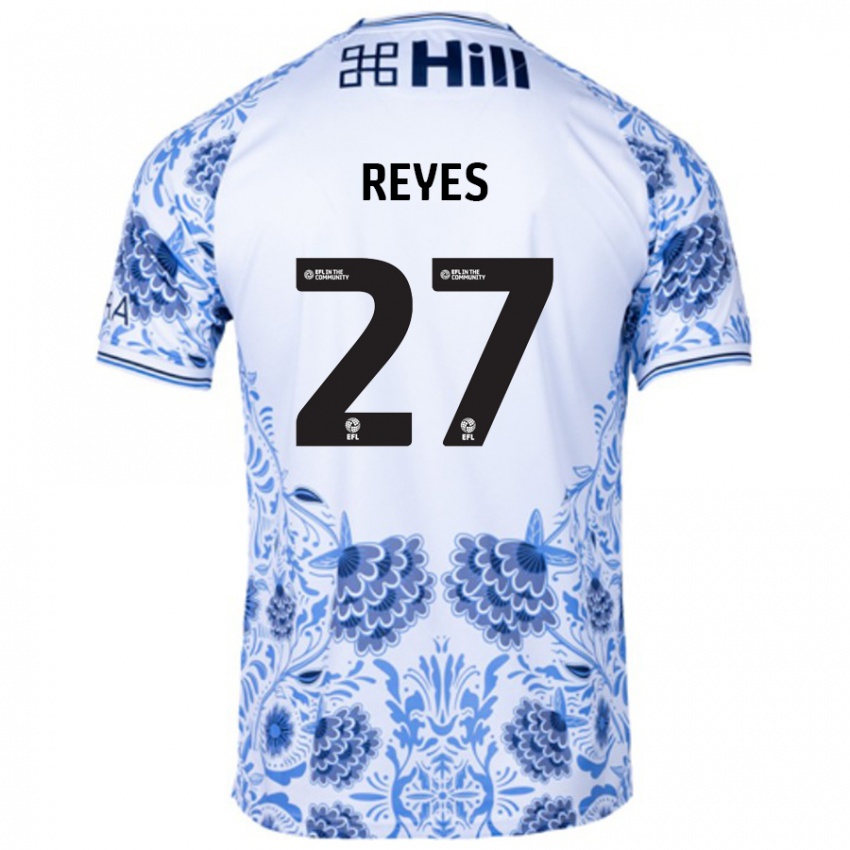 Kinderen Vicente Reyes #27 Wit Blauw Uitshirt Uittenue 2024/25 T-Shirt