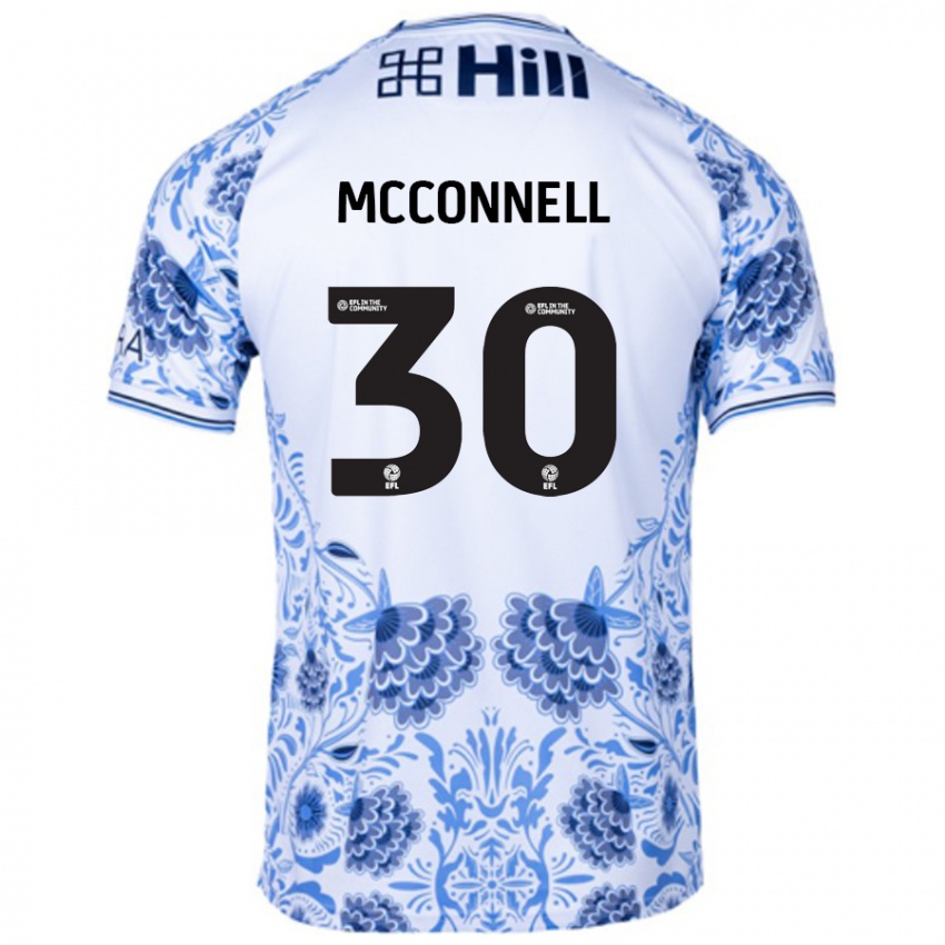 Kinderen Glenn Mcconnell #30 Wit Blauw Uitshirt Uittenue 2024/25 T-Shirt