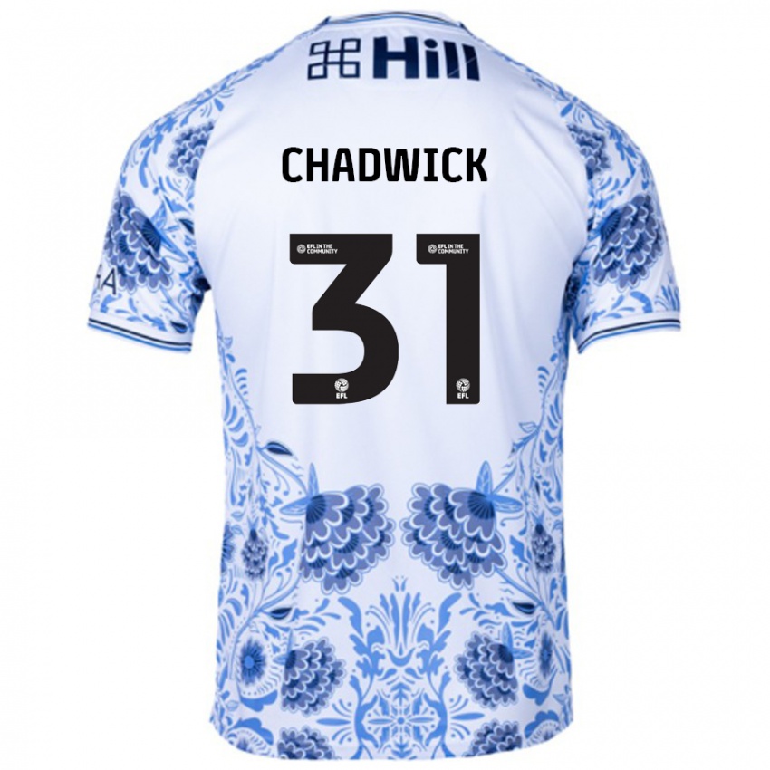 Kinderen Louis Chadwick #31 Wit Blauw Uitshirt Uittenue 2024/25 T-Shirt