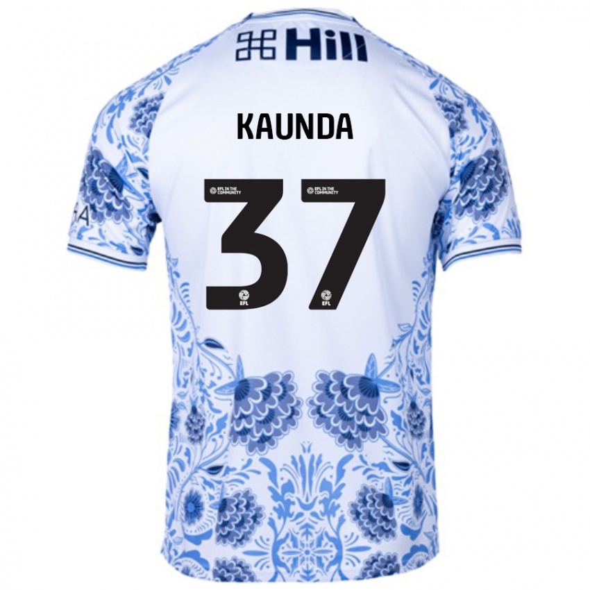 Kinderen Amaru Kaunda #37 Wit Blauw Uitshirt Uittenue 2024/25 T-Shirt