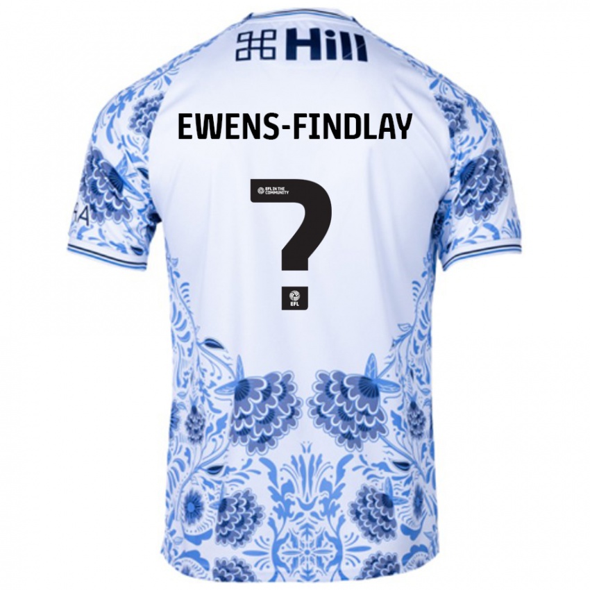 Kinderen Ty Ewens-Findlay #0 Wit Blauw Uitshirt Uittenue 2024/25 T-Shirt