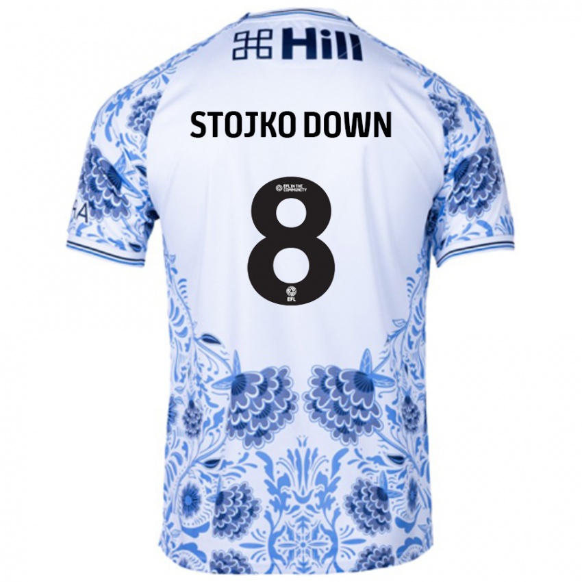 Kinderen Alysha Stojko-Down #8 Wit Blauw Uitshirt Uittenue 2024/25 T-Shirt