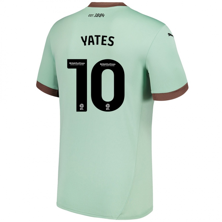 Kinderen Jerry Yates #10 Lichtgroen Uitshirt Uittenue 2024/25 T-Shirt