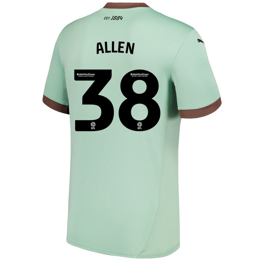 Kinderen Cruz Allen #38 Lichtgroen Uitshirt Uittenue 2024/25 T-Shirt