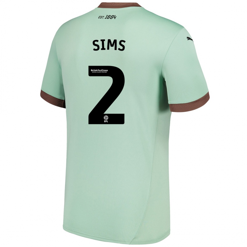 Kinderen Amy Sims #2 Lichtgroen Uitshirt Uittenue 2024/25 T-Shirt