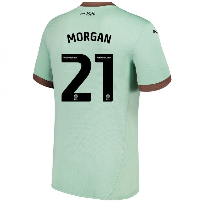 Kinderen Sarah Morgan #21 Lichtgroen Uitshirt Uittenue 2024/25 T-Shirt