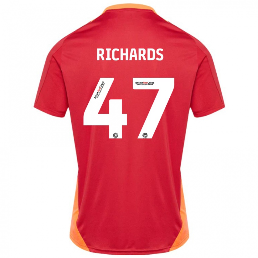 Kinderen Jake Richards #47 Blauw Gebroken Wit Uitshirt Uittenue 2024/25 T-Shirt