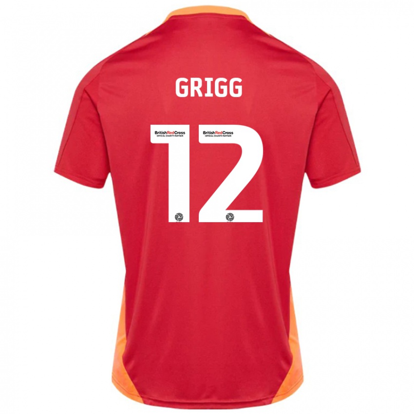 Kinderen Katie Grigg #12 Blauw Gebroken Wit Uitshirt Uittenue 2024/25 T-Shirt