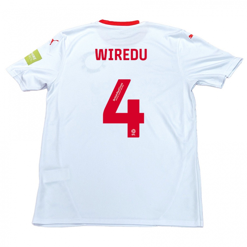 Kinderen Brendan Wiredu #4 Wit Uitshirt Uittenue 2024/25 T-Shirt