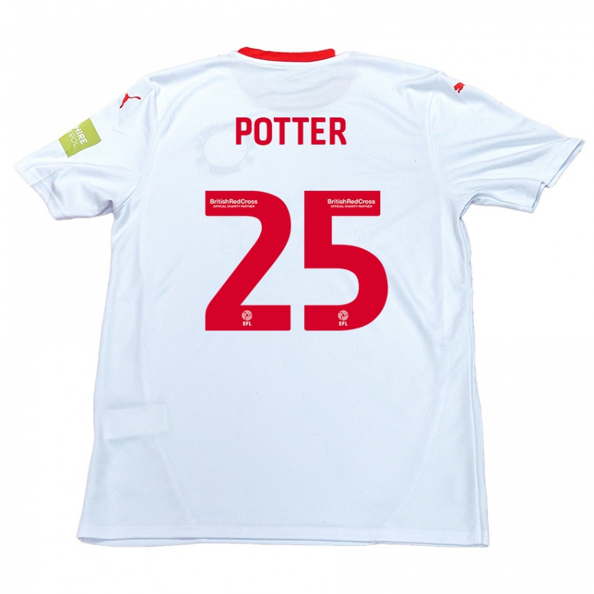 Kinderen Finley Potter #25 Wit Uitshirt Uittenue 2024/25 T-Shirt