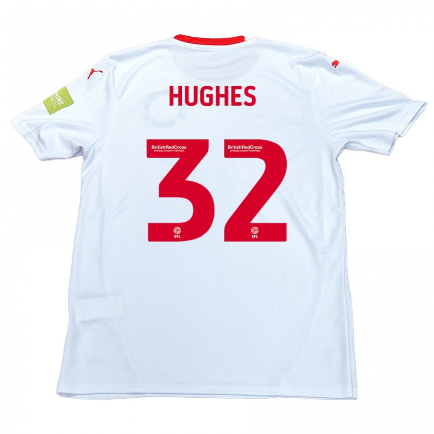 Kinderen Kayden Hughes #32 Wit Uitshirt Uittenue 2024/25 T-Shirt