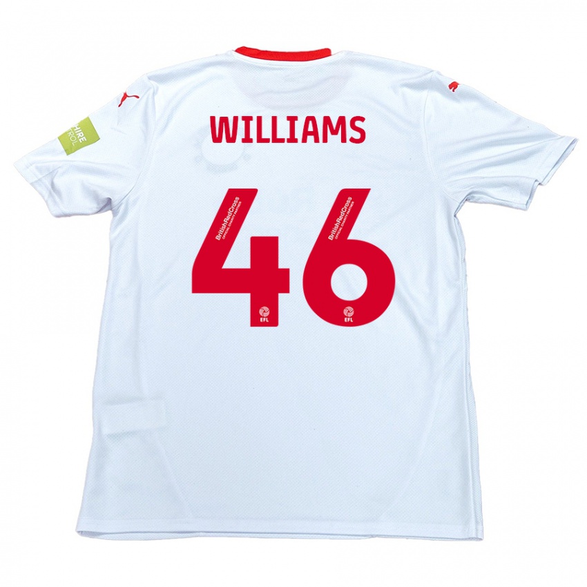 Kinderen Theo Williams #46 Wit Uitshirt Uittenue 2024/25 T-Shirt