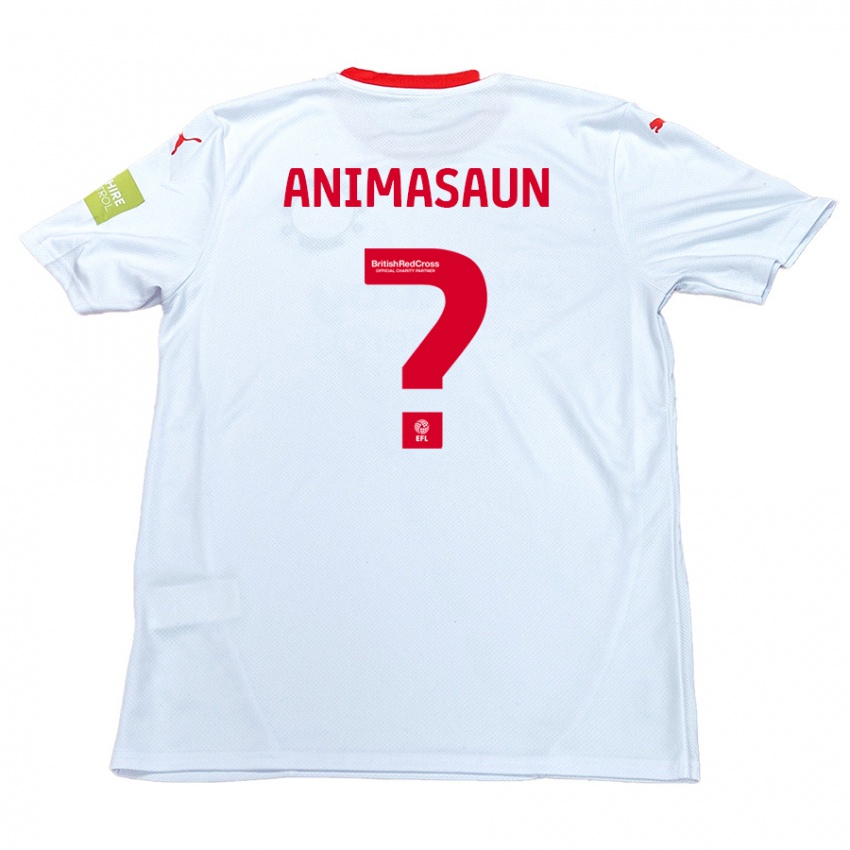 Kinderen David Animasaun #0 Wit Uitshirt Uittenue 2024/25 T-Shirt