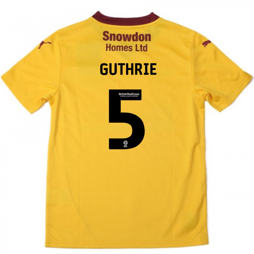 Kinderen Jon Guthrie #5 Oranje Bordeauxrood Uitshirt Uittenue 2024/25 T-Shirt