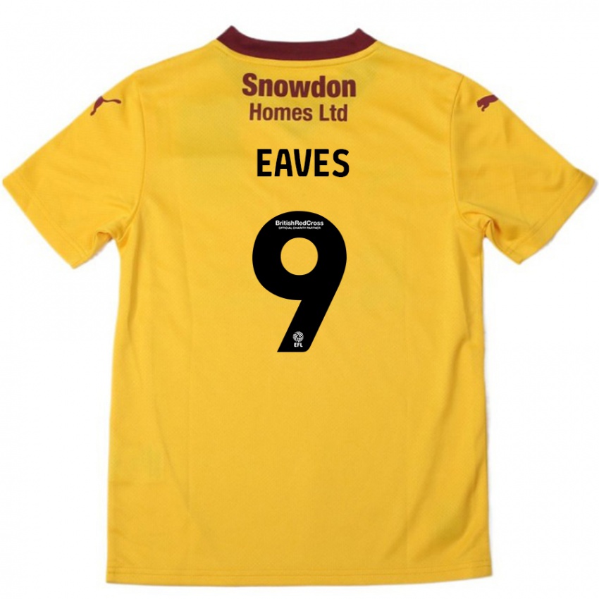 Kinderen Tom Eaves #9 Oranje Bordeauxrood Uitshirt Uittenue 2024/25 T-Shirt