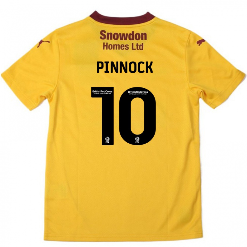 Kinderen Mitch Pinnock #10 Oranje Bordeauxrood Uitshirt Uittenue 2024/25 T-Shirt