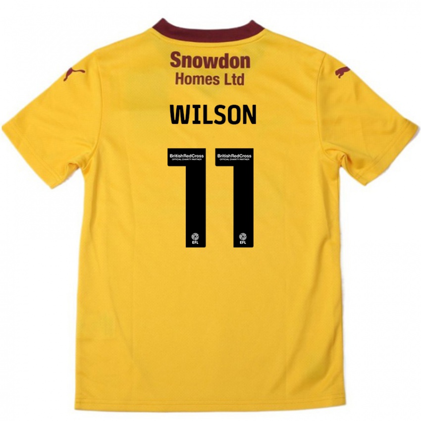 Kinderen James Wilson #11 Oranje Bordeauxrood Uitshirt Uittenue 2024/25 T-Shirt