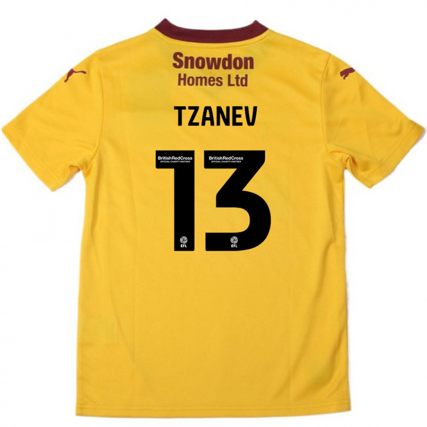 Kinderen Nik Tzanev #13 Oranje Bordeauxrood Uitshirt Uittenue 2024/25 T-Shirt