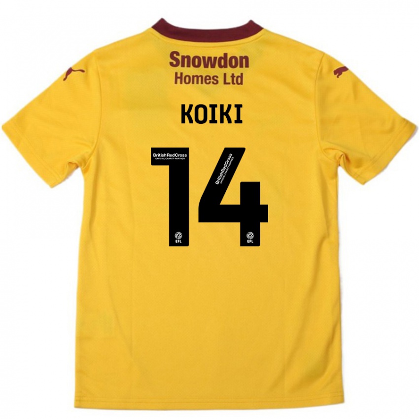 Kinderen Ali Koiki #14 Oranje Bordeauxrood Uitshirt Uittenue 2024/25 T-Shirt