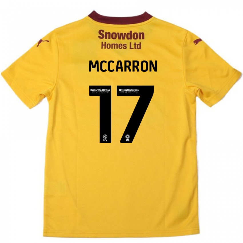 Kinderen Liam Mccarron #17 Oranje Bordeauxrood Uitshirt Uittenue 2024/25 T-Shirt