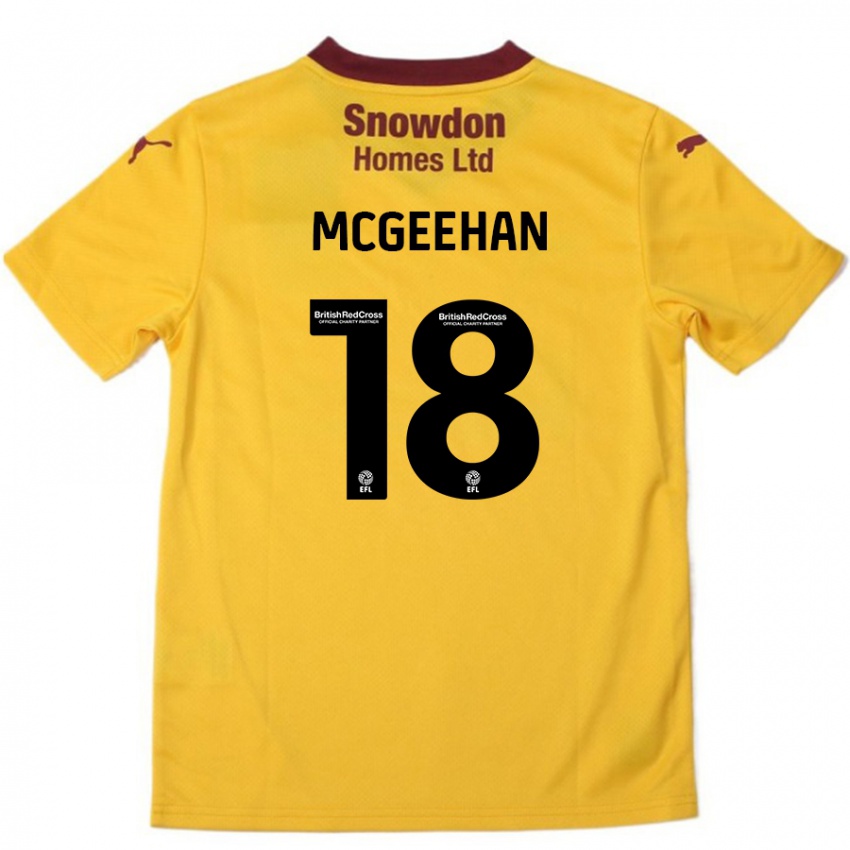 Kinderen Cameron Mcgeehan #18 Oranje Bordeauxrood Uitshirt Uittenue 2024/25 T-Shirt