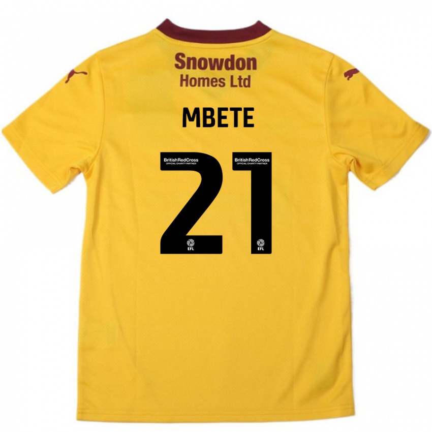 Kinderen Luke Mbete #21 Oranje Bordeauxrood Uitshirt Uittenue 2024/25 T-Shirt