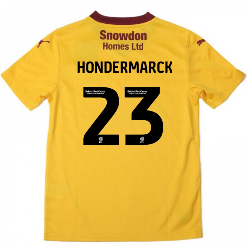 Kinderen William Hondermarck #23 Oranje Bordeauxrood Uitshirt Uittenue 2024/25 T-Shirt