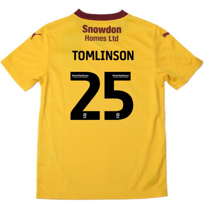 Kinderen Josh Tomlinson #25 Oranje Bordeauxrood Uitshirt Uittenue 2024/25 T-Shirt