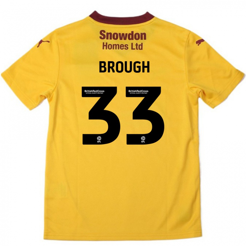 Kinderen Patrick Brough #33 Oranje Bordeauxrood Uitshirt Uittenue 2024/25 T-Shirt